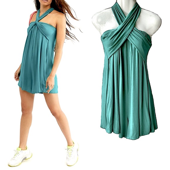 Free People Beach NWOT Redondo Turquoise Convertible Romper/Wide Leg Gauchos, XS - Picture 1 of 16